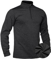 TACVASEN Running Top Mens Long Sleeve Golf Jumper Zip Walking Black