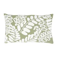 Gisela Graham 2 x Green Crewel Work Rect. Cushion w Pad