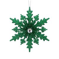Gisela Graham 12 x Green Sprakling/Acrylic Layered Star Dec