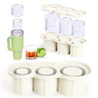 Snylcce Ice Cube Tray with Lid and Bin for Stanley 20-40oz Flexible