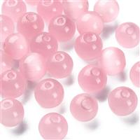 UR URLIFEHALL Pcs Cat Eye Beads Round Gemstone 30 8mm Pink Making