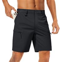 MAGCOMSEN Men's Workout Military Shorts Quick Dry Travel Shorts Black