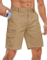 MAGCOMSEN Men's Elasticated Waist Shorts Hiking Walking Green