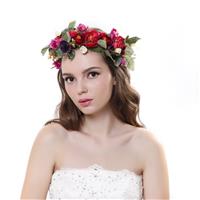 Ever Fairy Flower Crown Headband with Adjustable Ribbon for Women