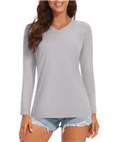 MAGCOMSEN Women's Quick Dry Workout Shirts Long Sleeve T-Shirts