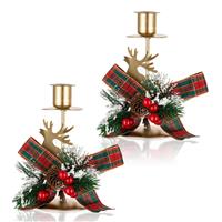 Romadedi Candle Holder Christmas Decoration - Vintage Stag Xmas Gold 2
