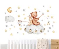 WONDER MURALS Wall Stickers Decal Teddy Bear Rabbit with 75 x 100 cm x