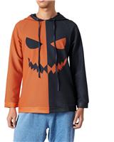 Men Long Sleeve Pullover Sweatshirts Halloween Pumpkin Face Print