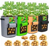 RRMMAN Pack Gallon Garden Potato Grow Bags,Gallon Potato Growing 4 10