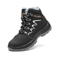 BOKRYE Safety Boots Lightweight Steel Toe Cap Winter Shoes(Black,8.5