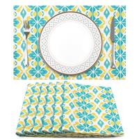 Arquiel Place Mats Set of Washable Placemats, Heat 6, 33x48CM Yellow