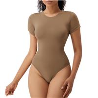 ZAIQUN Crew Neck Short Sleeve Bodysuit Short Sleeve Bodysuit For