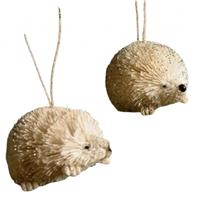 Gisela Graham 12 x White Bristle Hedgehog Dec, 2as