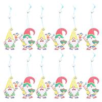 Amosfun Pack of Summer Gnome Hanging Wooden Ornaments Hawaii Fruits 12