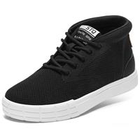 STQ Trainers for Womens Lace up Casual Shoes Walking Black White 4.5