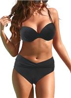JFAN Bikini Sets for Women Ruched Swimming Costume Women Push 2 Black