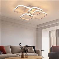 Vinilky Modern Acrylic Led Ceiling Lights, Squares 4 White Fixture