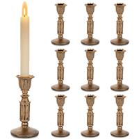 Romadedi Vintage Candlestick Holder Resin - for Taper Candle Gold 10
