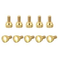 sourcing map Knurled Thumb Screws, Shoulder Bolts 10Pcs M5x10mm Brass