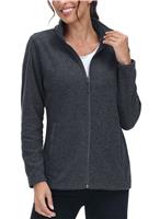 KEFITEVD Women's Full Zip Lightweight Workout Jacket Collar,Black,XL