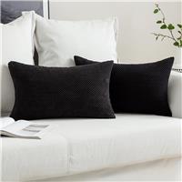 MIULEE Corduroy Cushion Cover Fabric Granule 2 Black 40x60cm 16x24