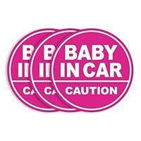 Baby in Car Magnet_Circular Type Pack) (3 (Pink/Pink)