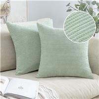 MIULEE Pack of Corduroy Cushion Covers Decorative 2 18x18 45x45 cm