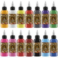 DLD Swirls Baodeli Tattoo Ink Set - Vegan Golden 14PCS 1oz 30ml/Bottle
