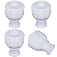 GORGECRAFT Curtain Rod Caps Finials Plastic Sealing 4Pcs 1.14 White