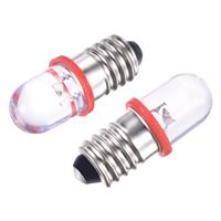sourcing map Screw Base LED Bulb DC Round E10 12V 0.25W Box, Red 10