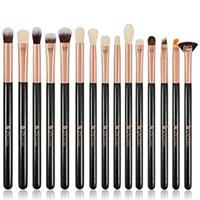 (BLACK ONLY) DUcare Eye Makeup Brushes Eyeshadow Makeup Brushes Set 15pcs Black