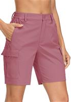 MAGCOMSEN Women's Fishing Short Cargo Shorts Ladies Hiking Pink,XL