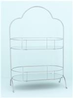 Gisela Graham 2 x Silver Metal Mirrored 2 Tier Caddy