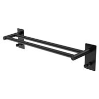 Towel Rail, Kitchen Rail, Dual Rod Bath Towel SUS304 (40 cm, Black)