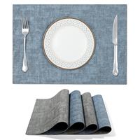 fanquare PU Leather Placemats Sets Rectangular Dual-Sides 4, 43 x 30cm
