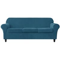 SYLC Pieces Sofa Slipcover Stretch Velvet, Sofa Cover Seater 4 3 3