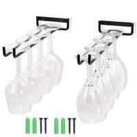 zfdg Wine Cup Metal Organizer, Wine Rack Glass Glass Glass (Black)