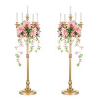 Sziqiqi Tall Metal Candle Holder Set of 124cm Gold 2, 5-Arms
