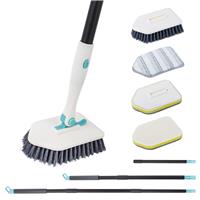 QKTYB Shower Cleaning Brush with Long 51in Handle,180 Brush,3 1 4