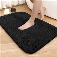 COLOR&GEOMETRY Bath Mat Bathroom Mat Absorbent, 60 x 110 Cm, (Black)