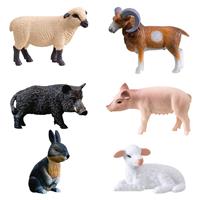 FineInno Mini Farm Animal Figurines Include Rabbit Pig Sheep 6Pcs 3D