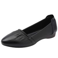 rismart Womens Leather Ballet Pumps Formal Dress Slip SN02547(Black,5