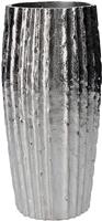 Gisela Graham 2 x Hammered Silver Metal Ribbed Dec. Vase