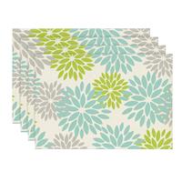Artoid Mode Boho Dahlia Floral Winter Placemats Set Green 4, 30x45 cm