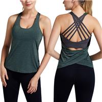 Women Gym Tops Runing Workout Built in Bra maxToonrain (Pink, Large)