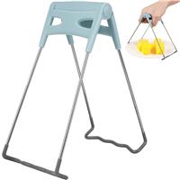 SOLUSTRE Hot Plate Gripper Folding Hot Dish Clip Tongs Stainless Blue