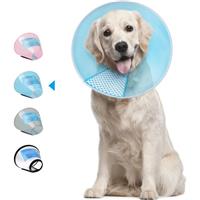 Supet Dog Cone Adjustable Pet Cone Pet Recovery Collar Comfy (Blue XL)