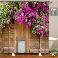 JIANGLANY Purple Floral Shower Curtain Vintage 3D (1, 180x180cm)