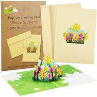 Pop Up Birthday Card: beautiful Birthday Cards with Flower Bouquet -