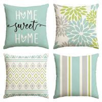 Artoid Mode Dahlia Home Sweet Home Spring Cushion Green 4, 45x45 cm